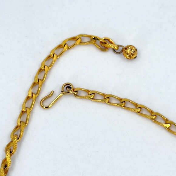 Vintage Multi Strand Festoon Gold Silver Chain Necklace Ornate Discs Hearts - Picture 14 of 14